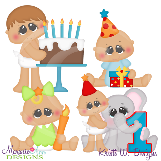 Baby's First Birthday SVG Cutting Files Includes Clipart - Click Image to Close